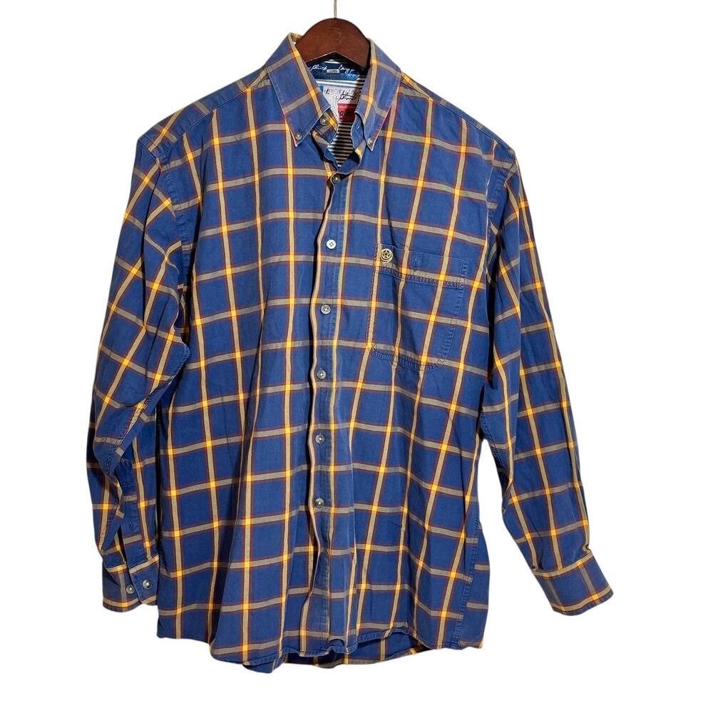 Wrangler Western Wear George Strait Shirt Men's Large Cowboy Cut Rancher Plaid